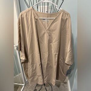 NEW Wink Women's Mock Wrap Scrub Top Khaki Tan Brown 5X 5XL 102 Classic Fit